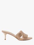 Dune Madelina Kitten Heel Mules, Rose Gold