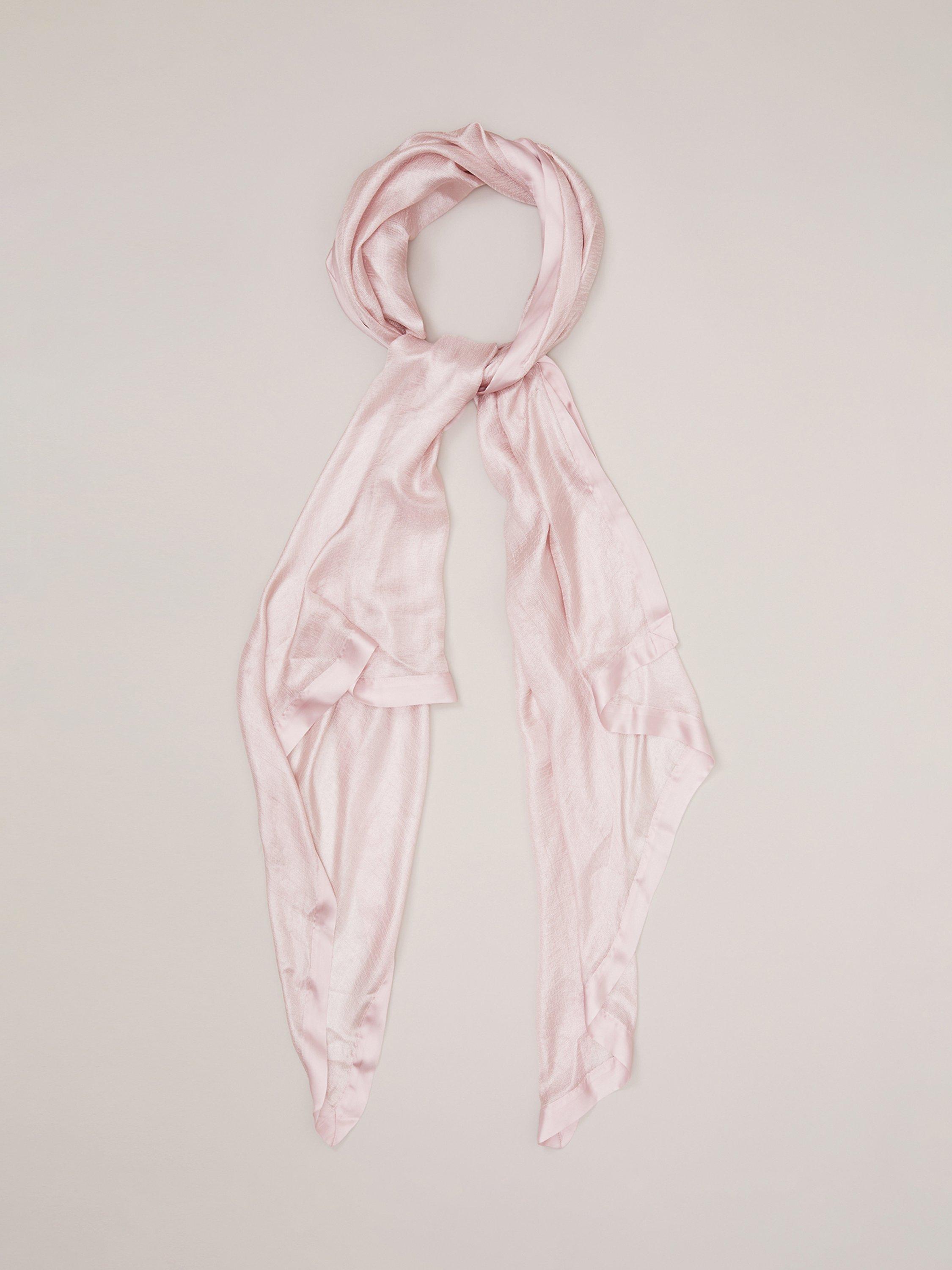 Phase Eight Satin Trim Scarf, Pale Pink, One Size