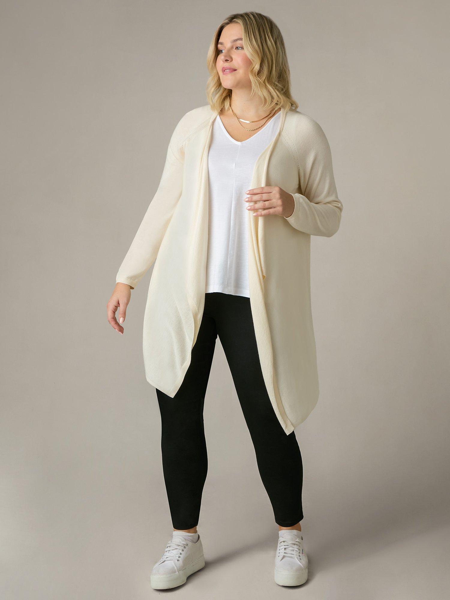 Live Unlimited Curve Knitted Waterfall Cardigan Neutral