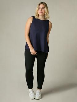 Live Unlimited Curve Cotton Slub Crew Neck Vest, Navy