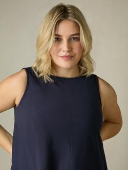 Live Unlimited Curve Cotton Slub Crew Neck Vest - view 2, Navy