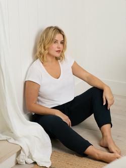 Live Unlimited Curve Cotton Slub Scoop Neck T-Shirt, White