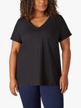 Live Unlimited Curve Cotton Slub V-Neck T-Shirt, Black