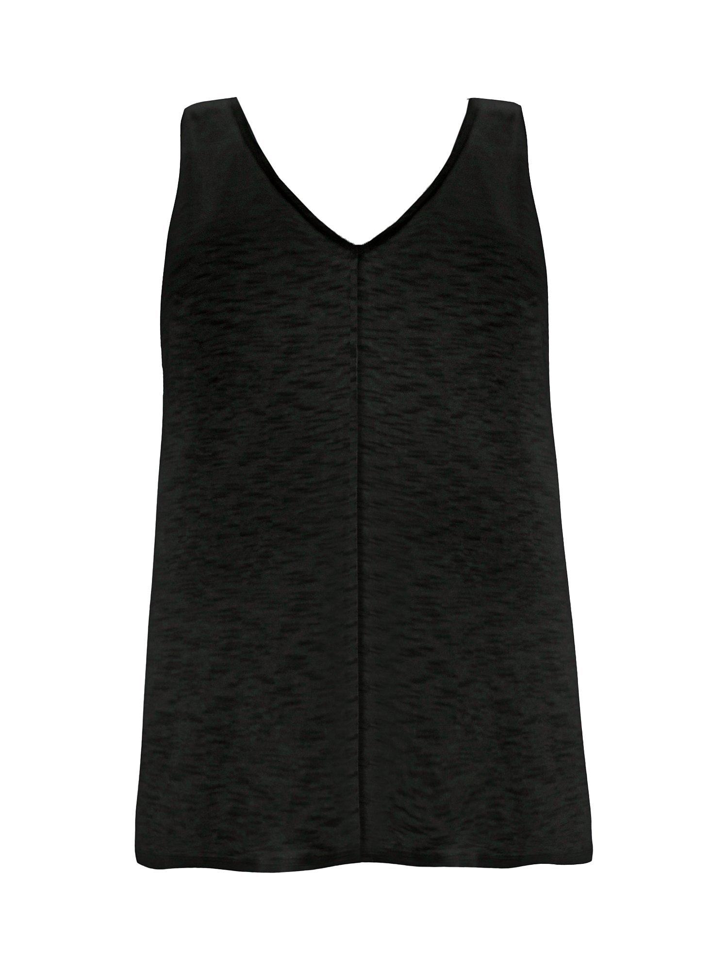 Product image 5 of 5, which shows Live Unlimited Curve Cotton Slub V-Neck Vest, Black, 14