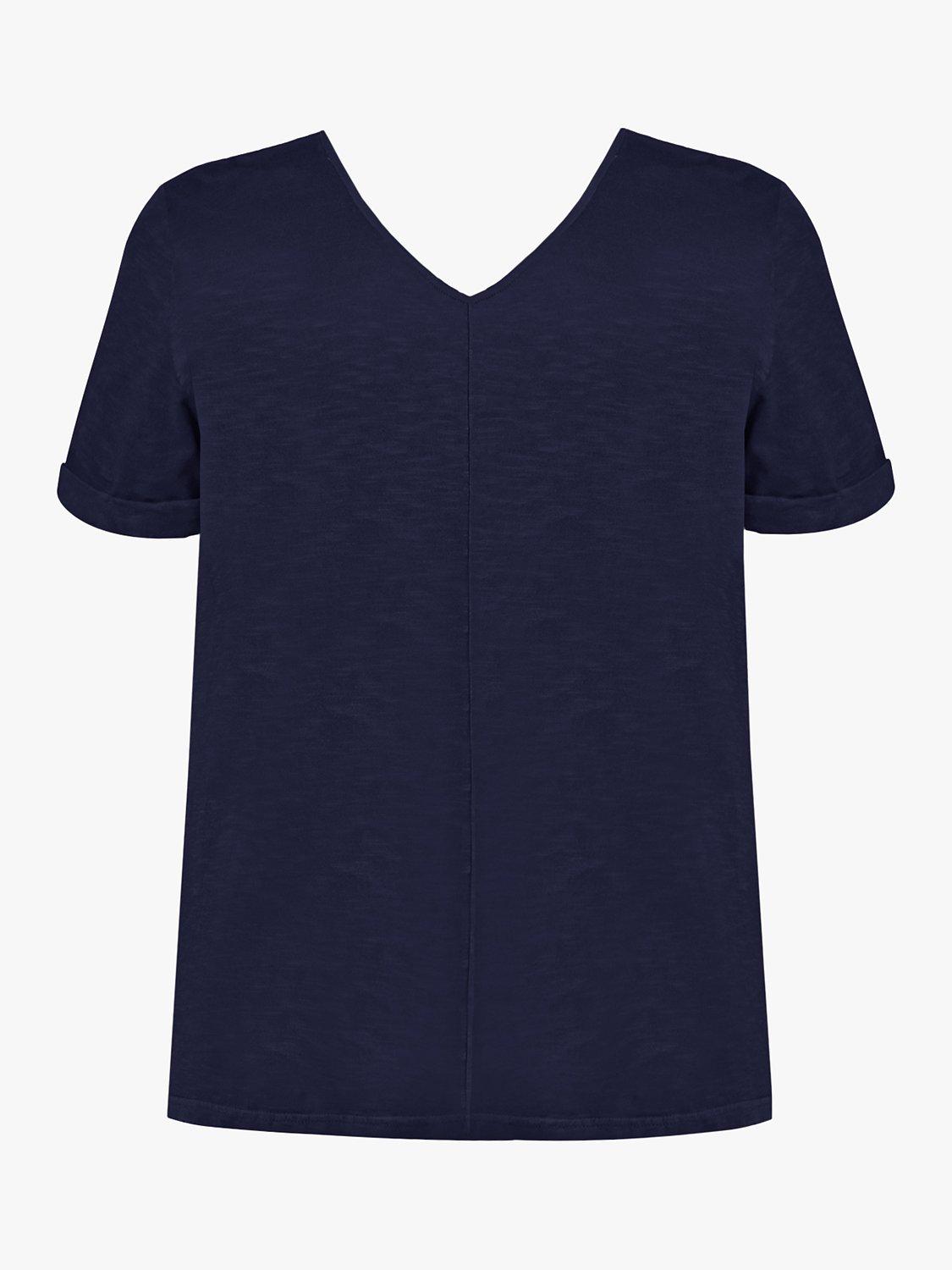 Product image 5 of 5, which shows Live Unlimited Curve Cotton Slub V-Neck T-Shirt, Navy, 12