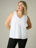 Live Unlimited Curve Cotton Slub V-Neck Vest, White