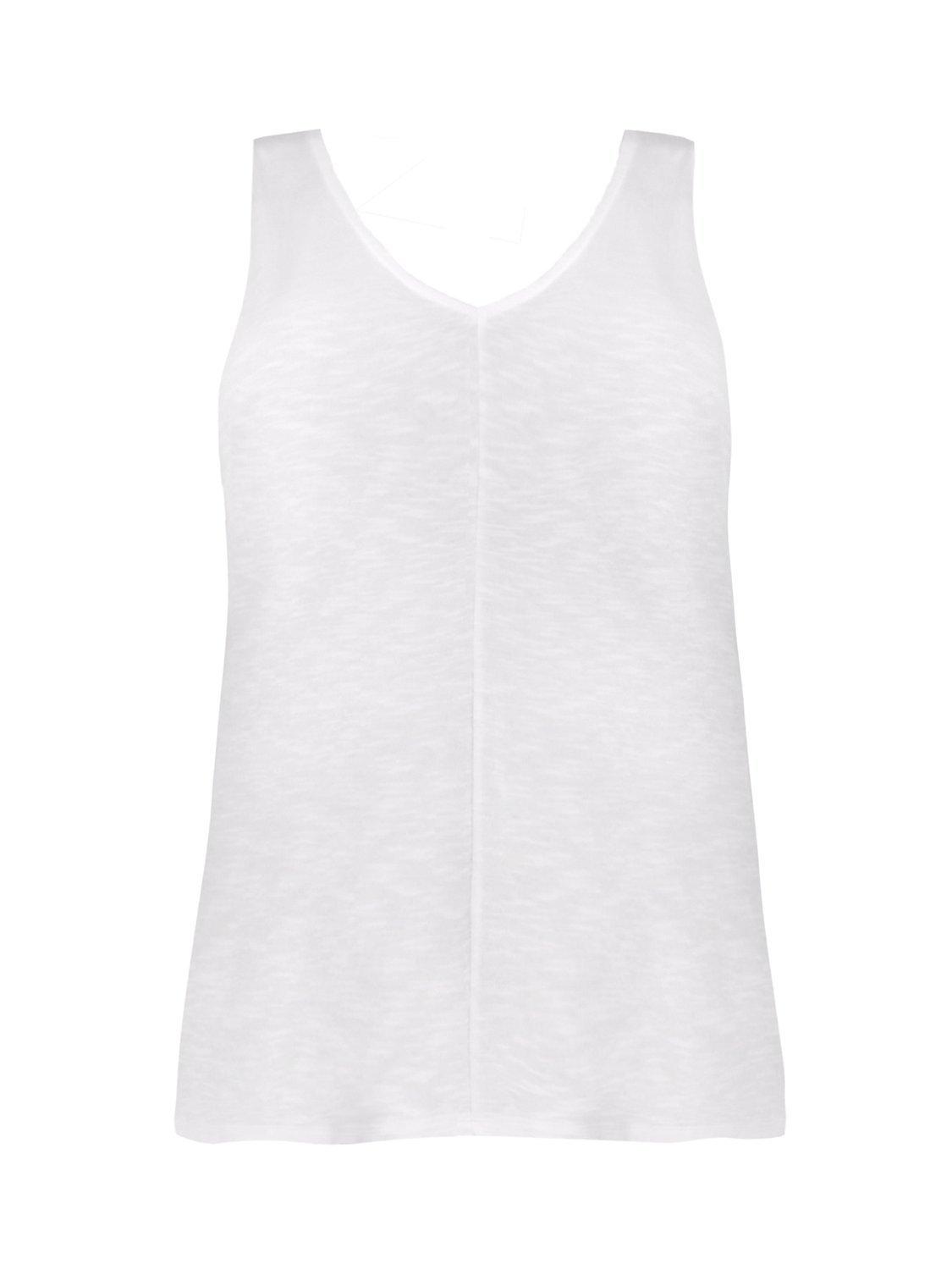 Product image 5 of 5, which shows Live Unlimited Curve Cotton Slub V-Neck Vest, White, 12