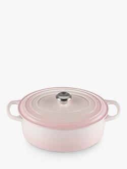 Le Creuset Cast Iron Signature Oval Casserole, Shell Pink