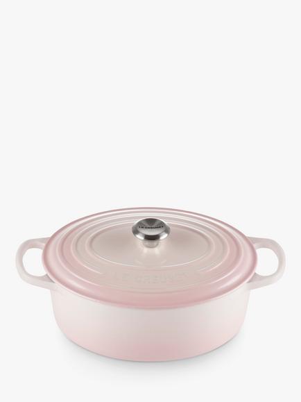 Le Creuset Cast Iron Signature Oval Casserole, Shell Pink