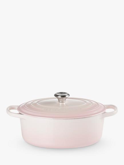 Le Creuset Cast Iron Signature Oval Casserole - view 2, Shell Pink