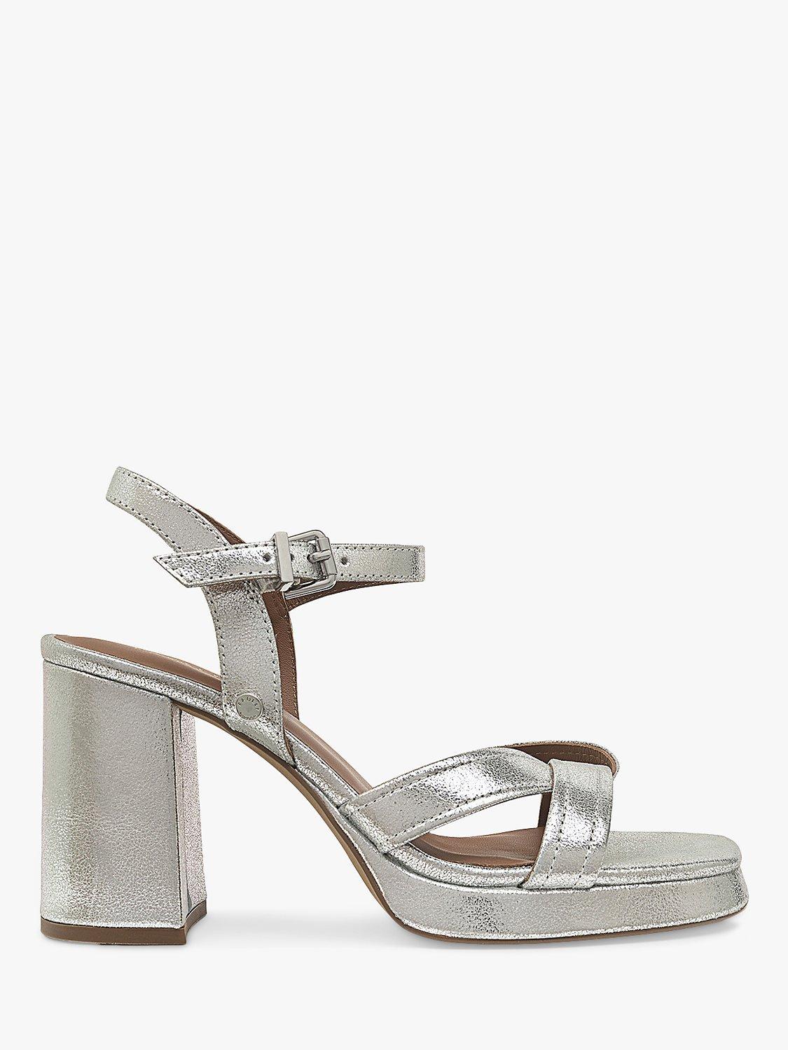 Radley Archer Street Metallic Crossover Platform Heels, Silver