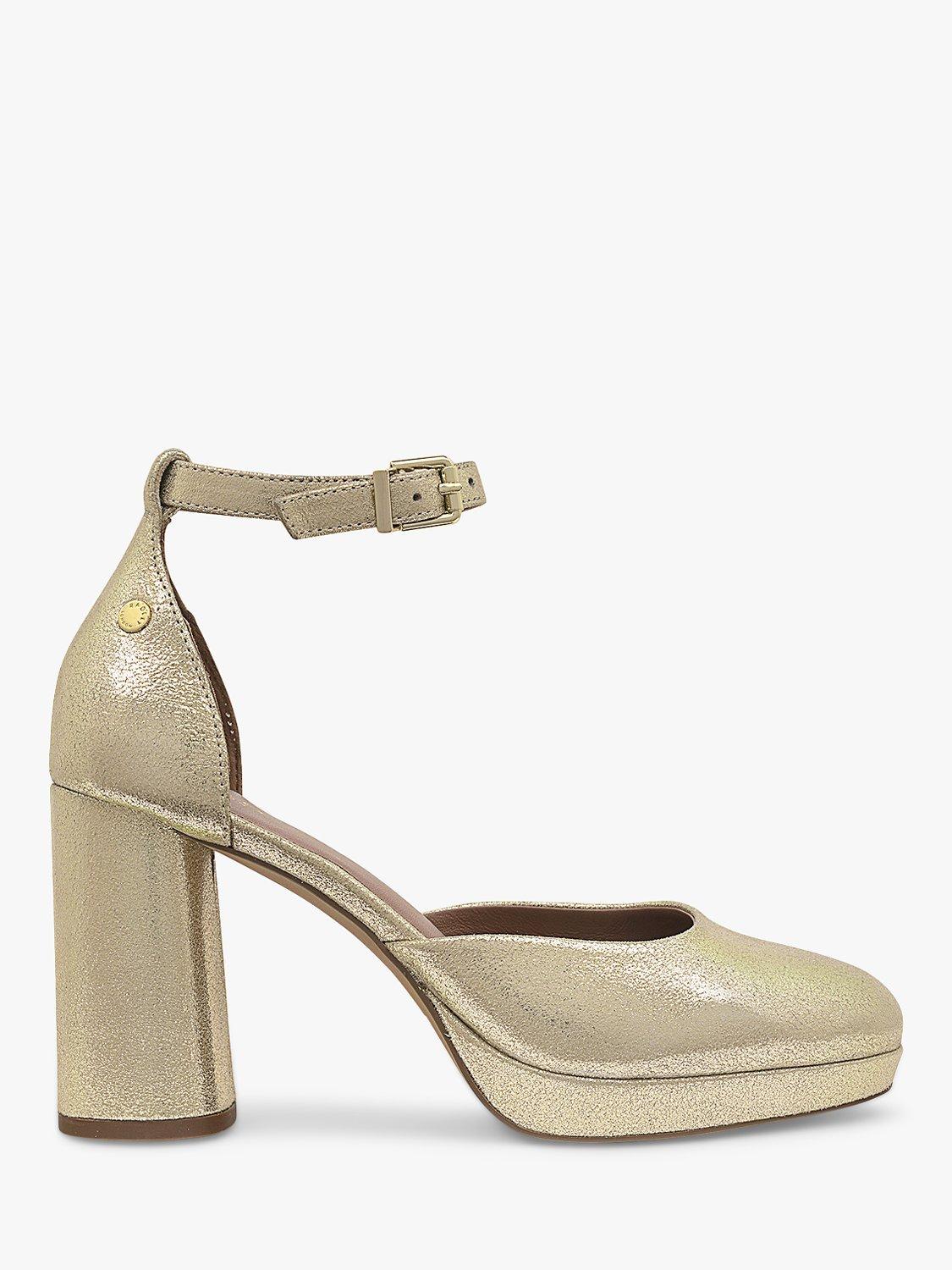 Radley Archer Crescent Metallic Leather Platforms, Soft Gold