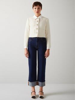 L.K.Bennett Alexa Cropped Tweed Jacket, Cream, Cre-cream