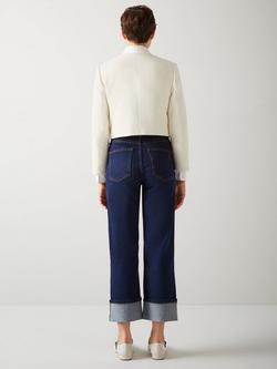 L.K.Bennett Alexa Cropped Tweed Jacket, Cream - view 2, Cre-cream