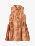 Caramel Kids' Penguin Geometric Print Dress, Orange