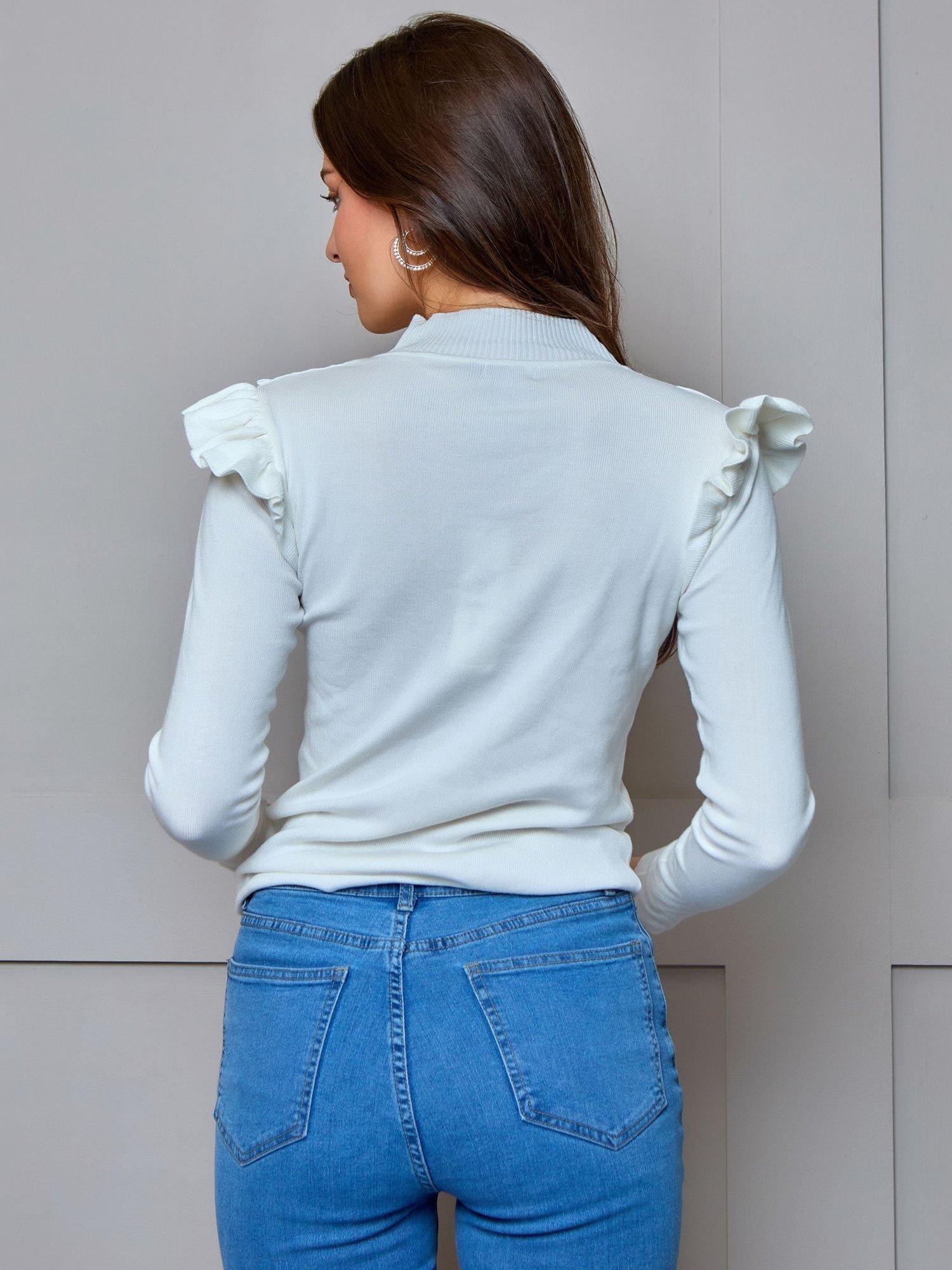 Product image 3 of 4, which shows Chi Chi London Broderie Jumper, White, S