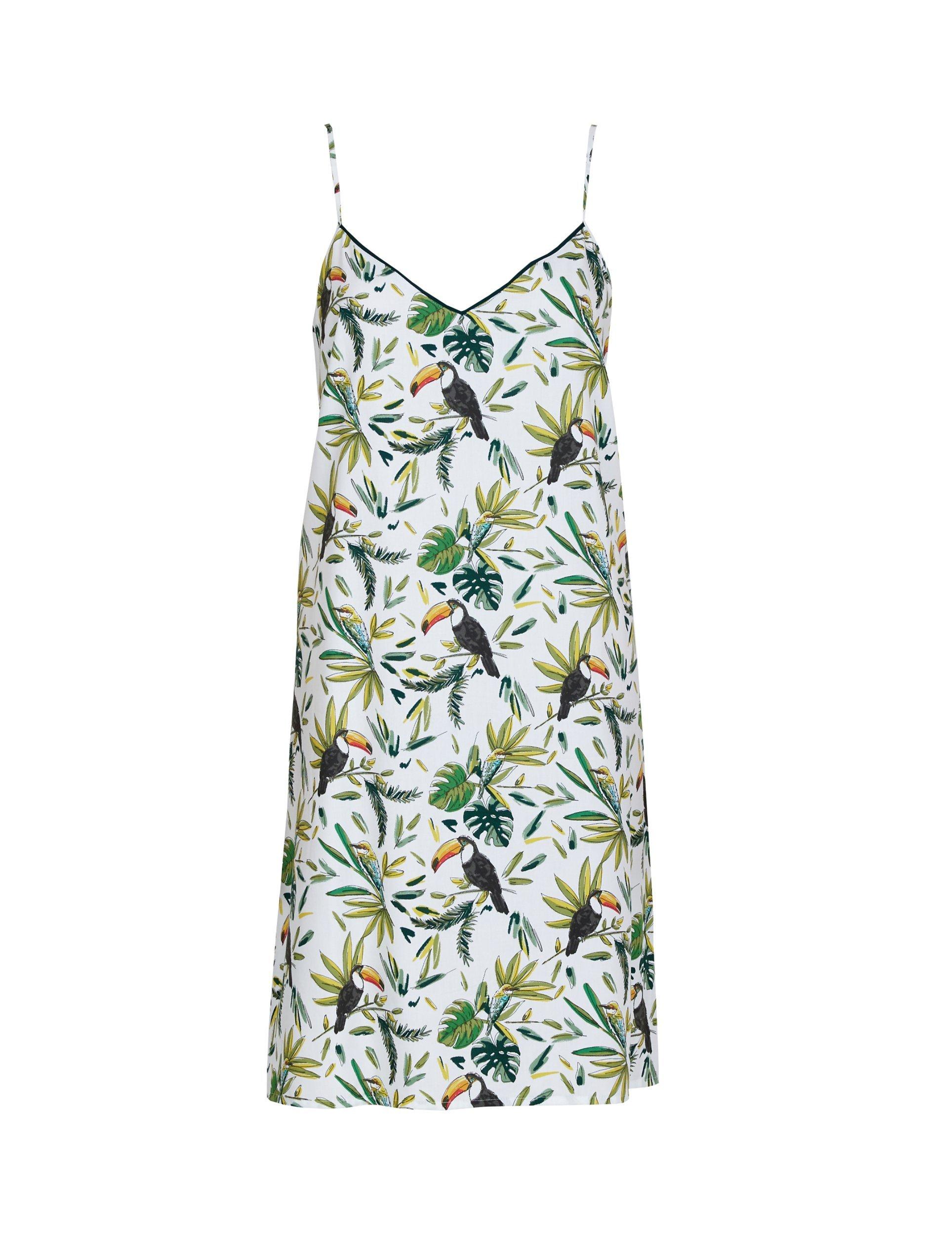 Product image 4 of 4, which shows Cyberjammies Gabrielle Toucan Print Jersey Nightdress, White/Multi, 28