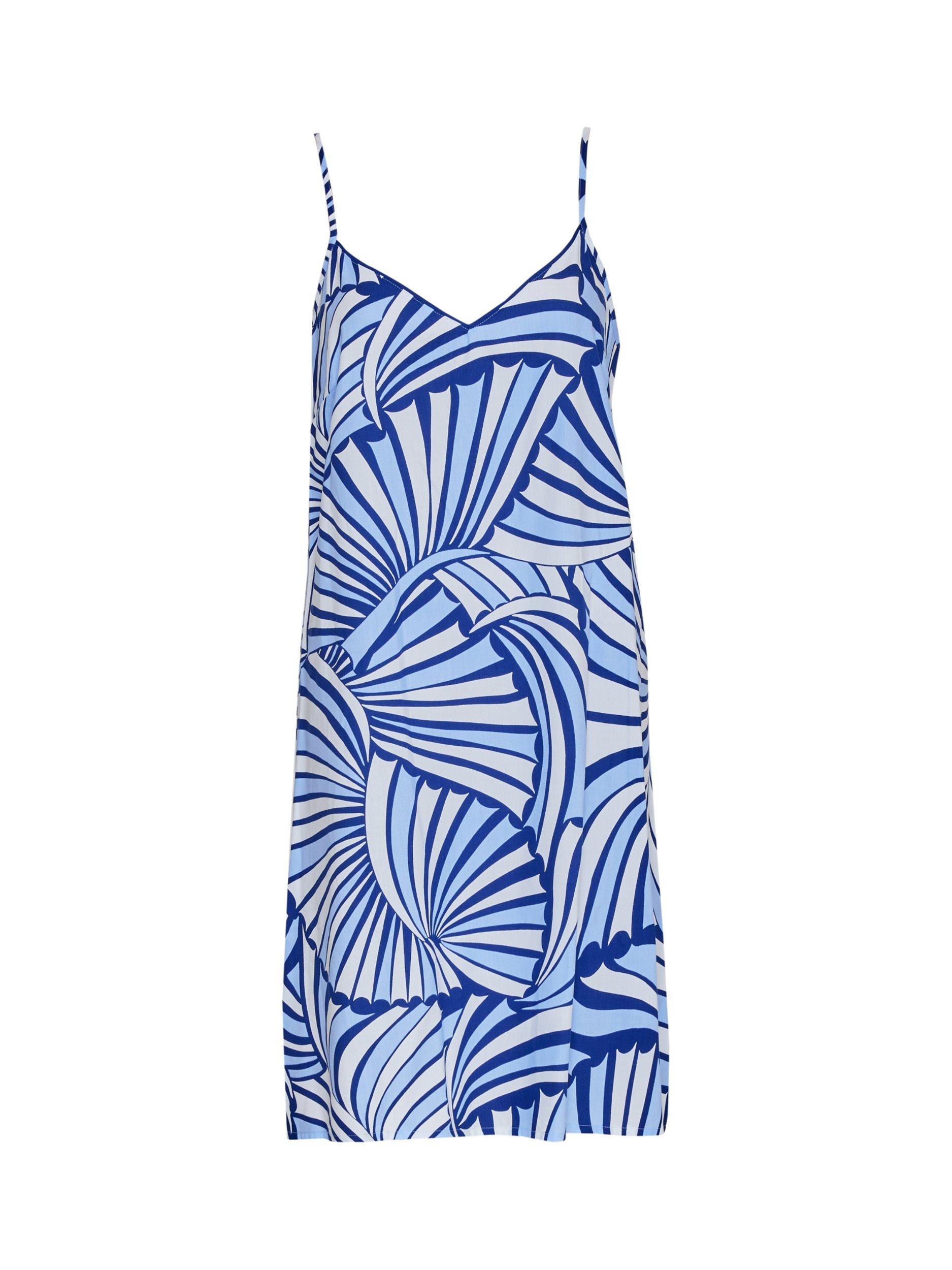 Product image 4 of 4, which shows Cyberjammies Madeline Shell Geo Print Nightdress, Blue/White, 28