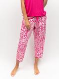 Cyberjammies Hailey Tile Print Cropped Pyjama Bottoms, Pink