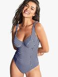 Panache Paloma Balcony Swimsuit, Navy Gingham