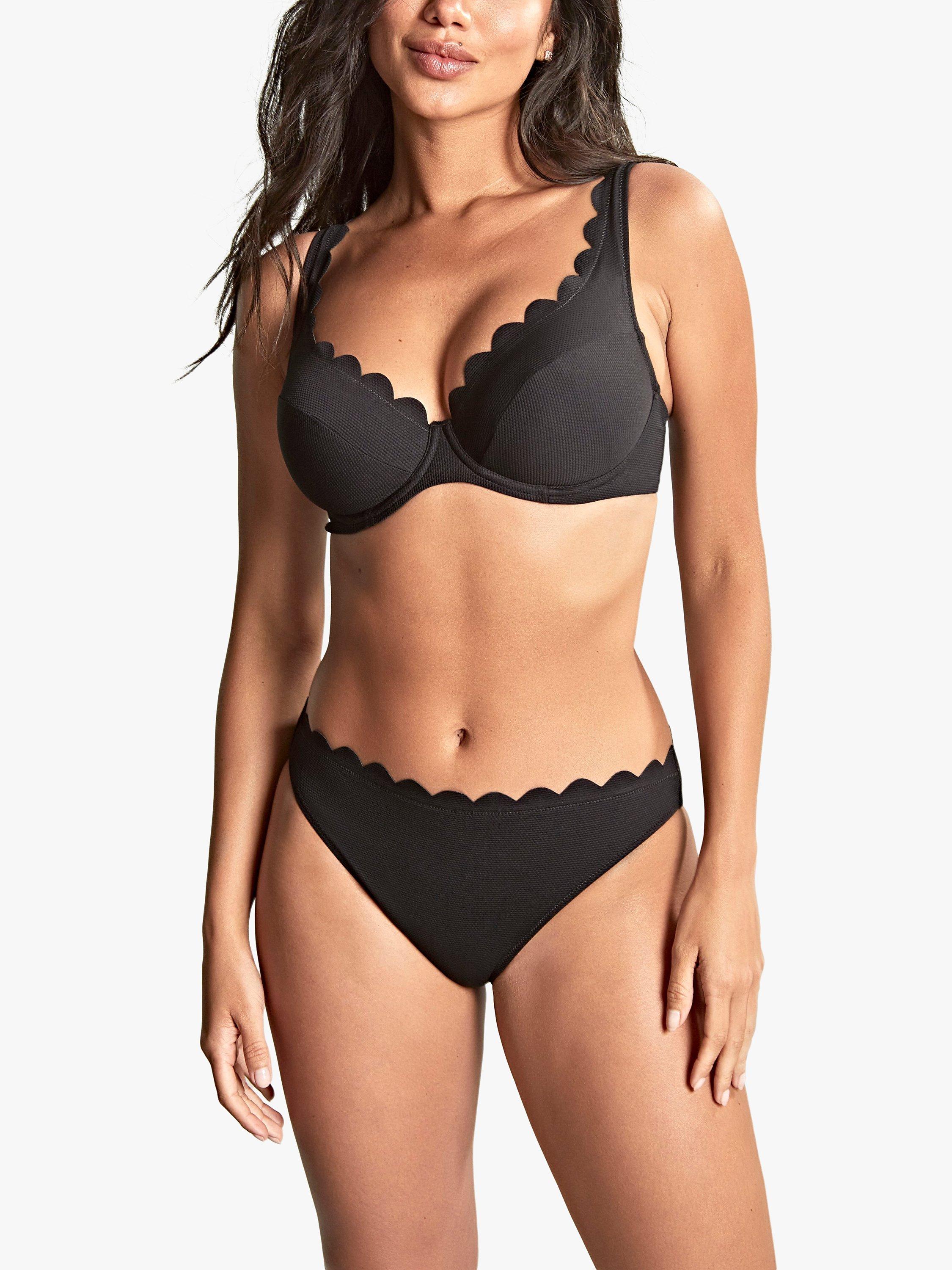Product image 1 of 4, which shows Panache Swim Spirit Lauren Plunge Bikini Top, Black, 36D