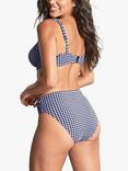 Panache Swim Olivia Full Cup Gingham Bikini Top, Navy/White