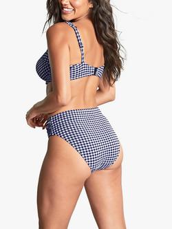 Panache Swim Gingham Midi Brief - view 2, Navy/White