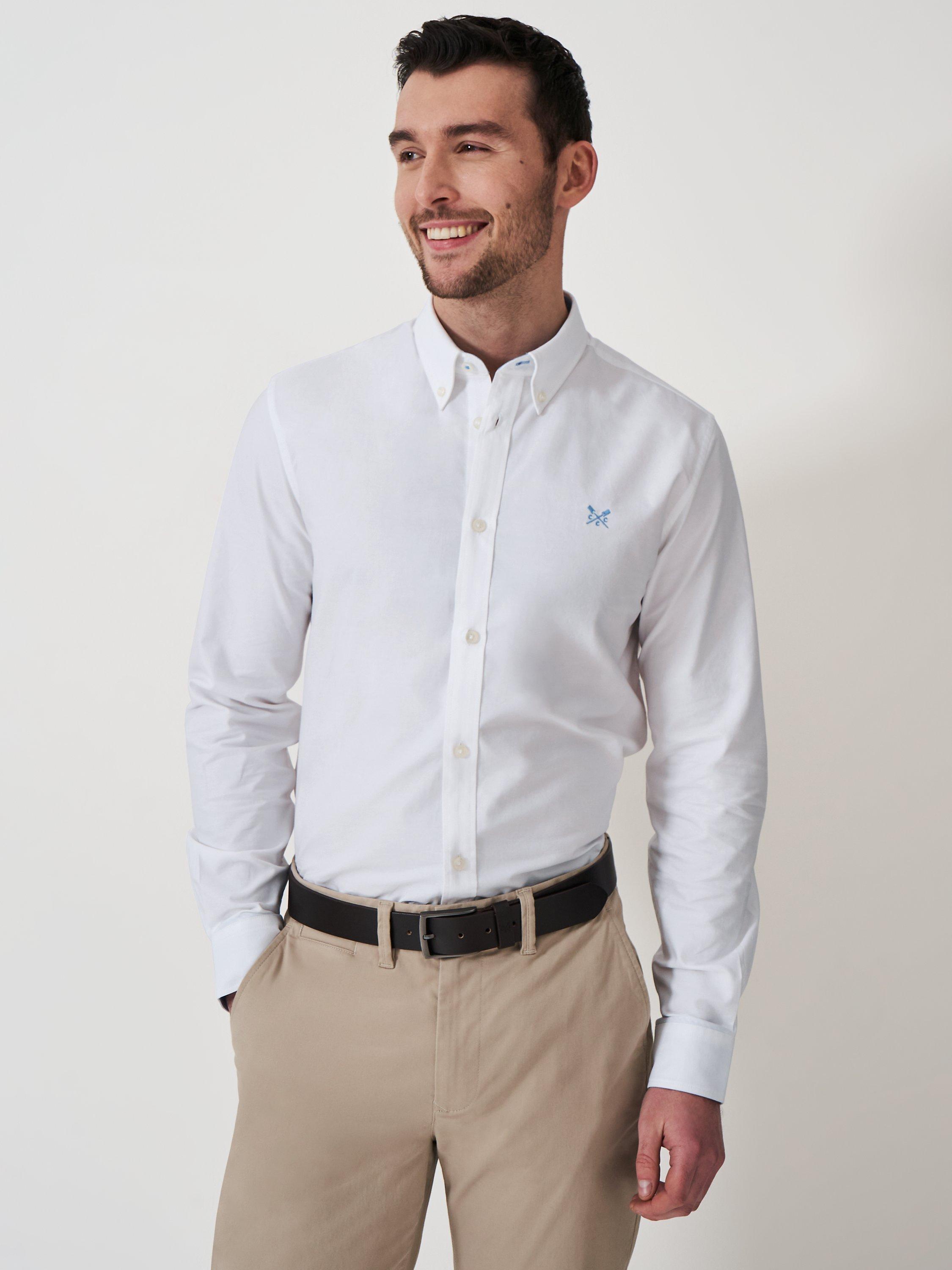 Product image 1 of 5, which shows Crew Clothing Slim Fit Oxford Shirt, Bright White, S