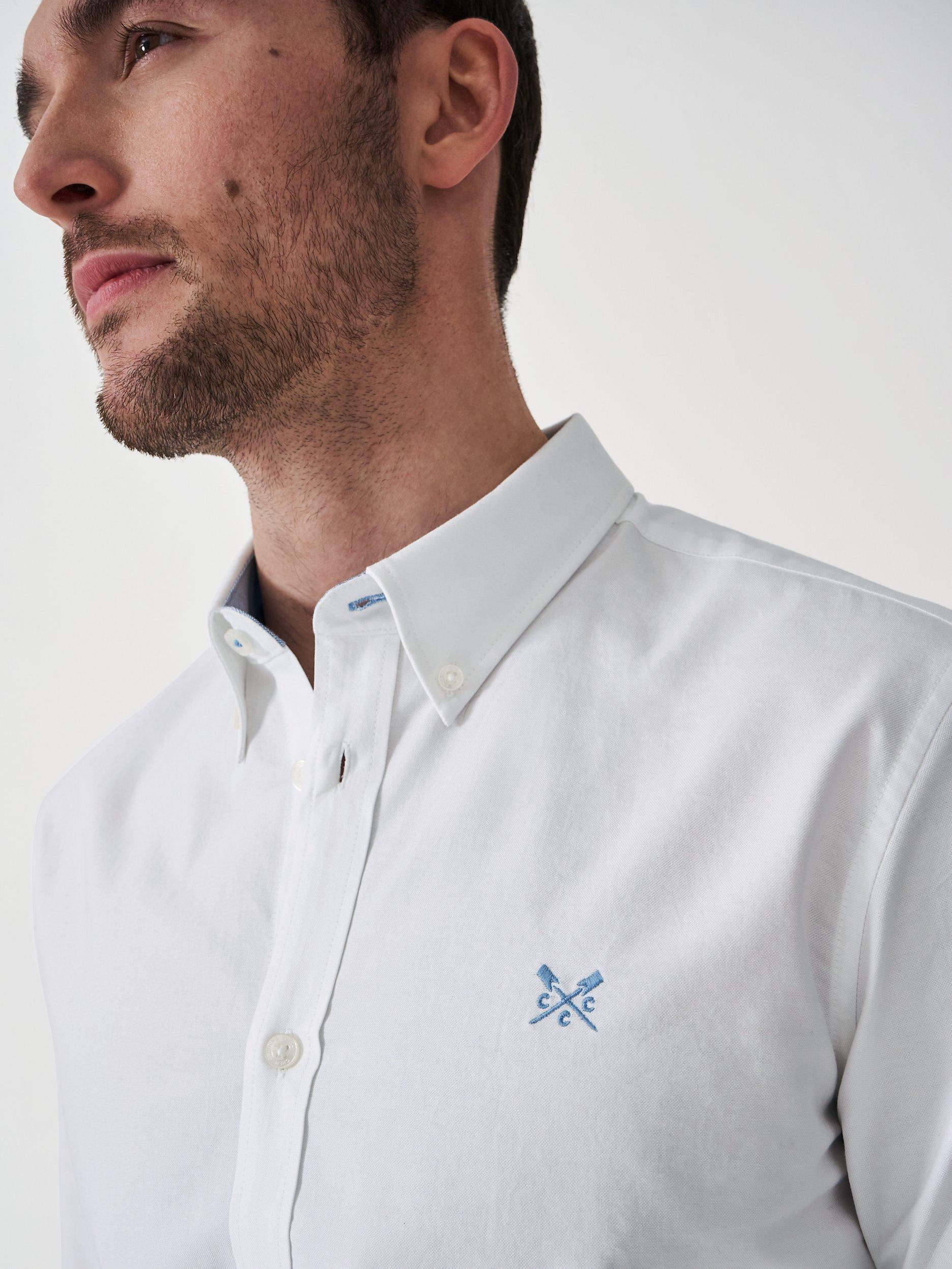 Product image 5 of 5, which shows Crew Clothing Slim Fit Oxford Shirt, Bright White, S