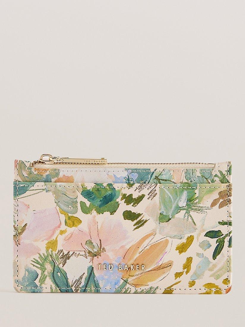 Ted Baker Medell  Painted Meadow Card Holder, Cream/Multi, One Size