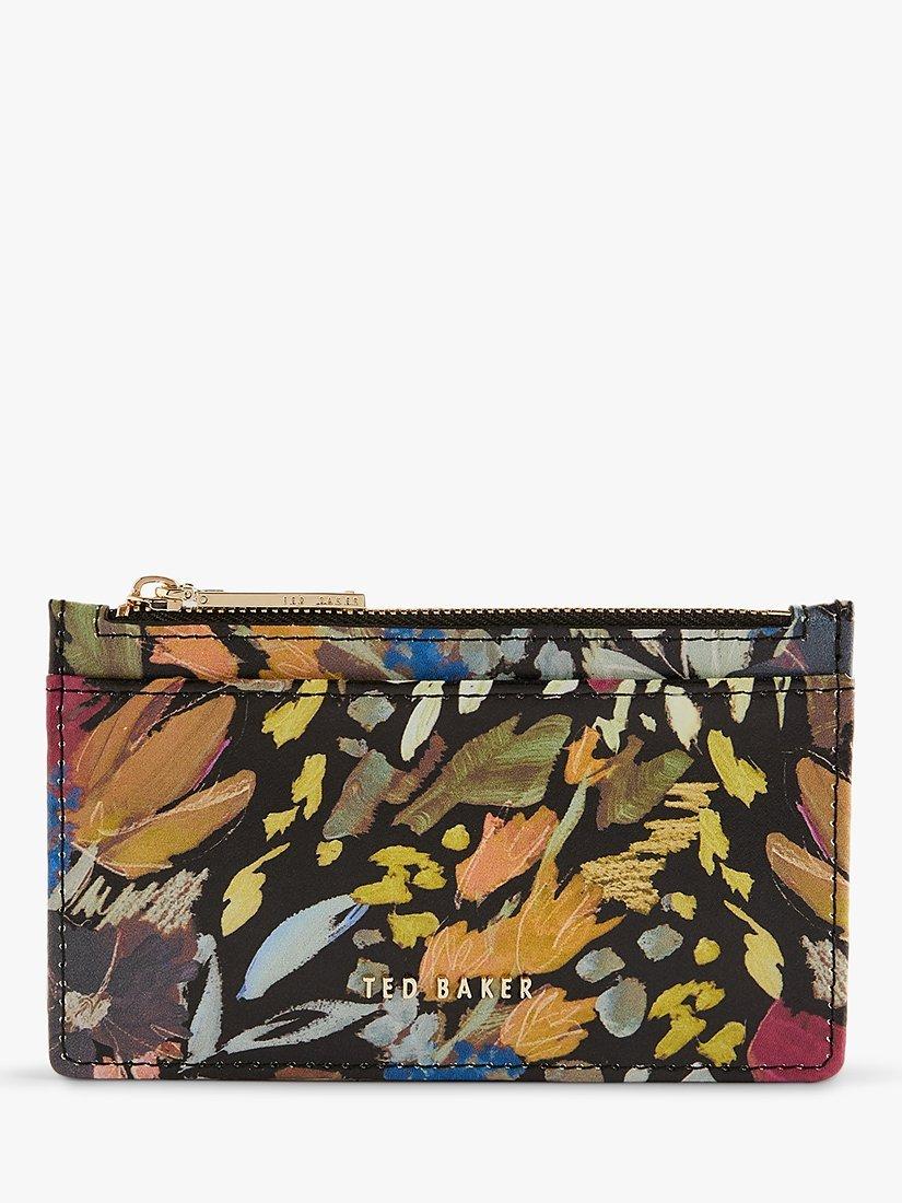 Ted Baker Medell  Painted Meadow Card Holder, Black/Multi, One Size