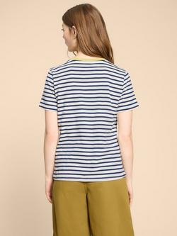 White Stuff Abbie Cotton Stripe T-Shirt, White/Multi - view 2, White/Multi