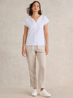 White Stuff Nelly Notch Neck T-Shirt, Brilliant White