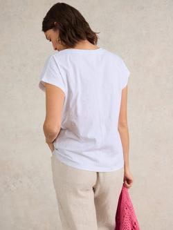 White Stuff Nelly Notch Neck T-Shirt - view 2, Brilliant White