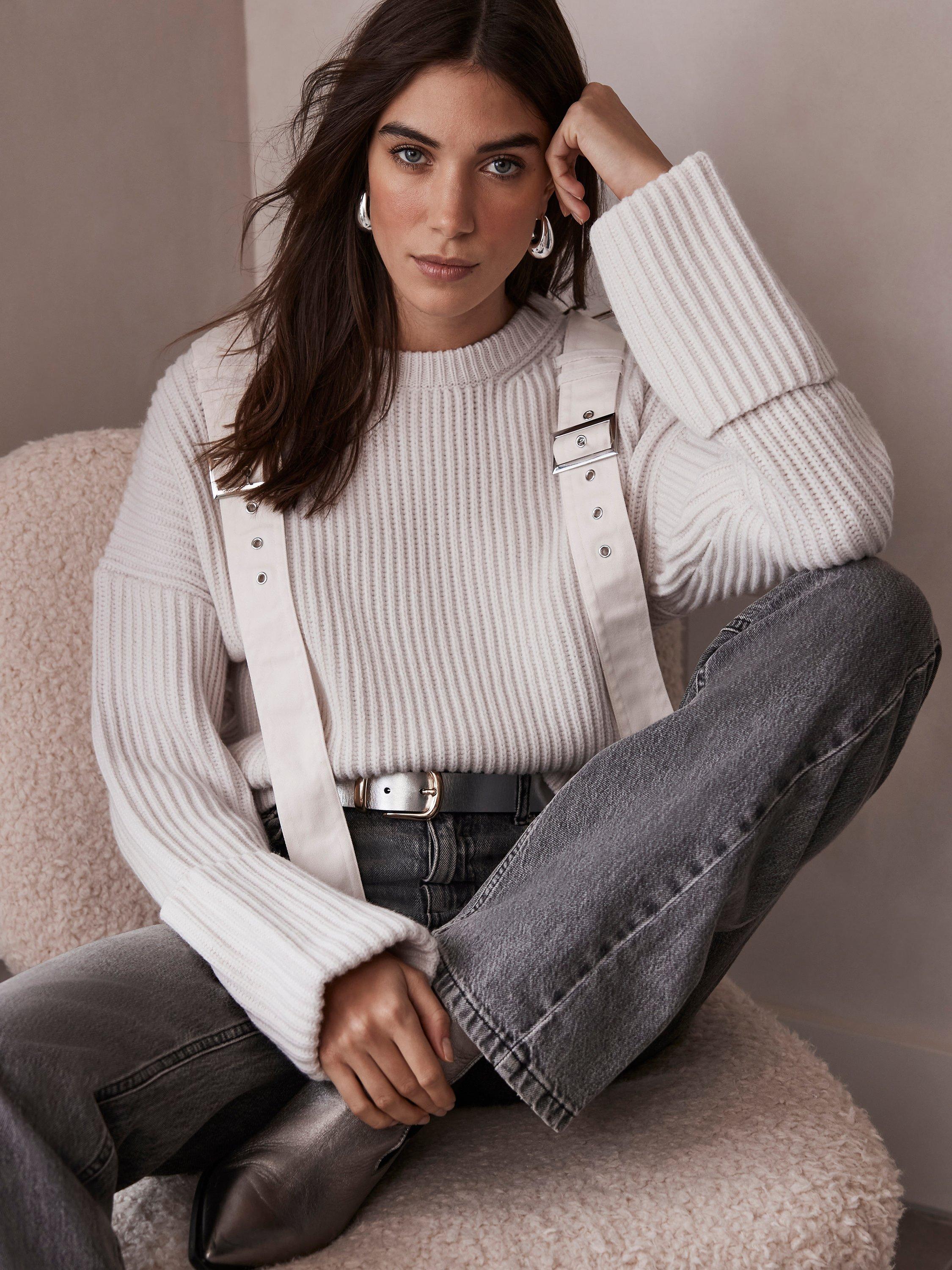 Mint Velvet Cropped Utility Jumper, Ivory