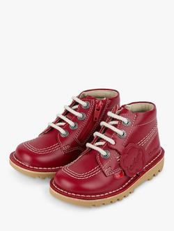 Kickers Kids' Kick Hi Zip Leather Boots - view 2, Red
