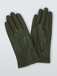 John Lewis Fleece Lined Women's Leather Gloves, Green