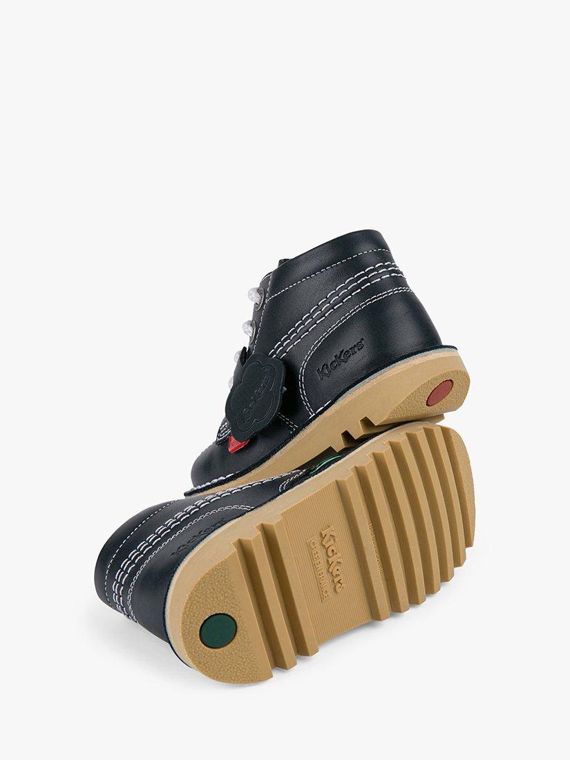 Product image 3 of 4, which shows Kickers Kids' Kick Hi Zip Leather Boots, Navy, EU23
