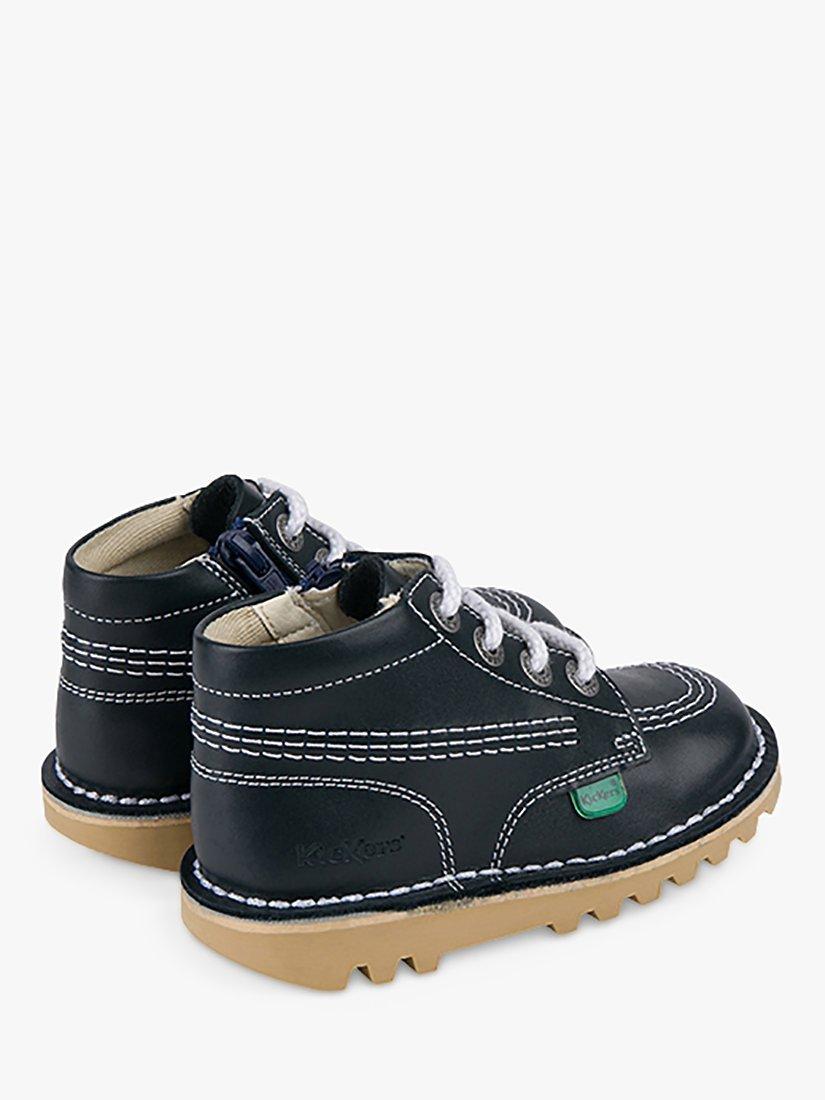 Product image 4 of 4, which shows Kickers Kids' Kick Hi Zip Leather Boots, Navy, EU23