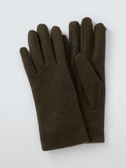 John Lewis Wool Mix Gloves, Green, Green