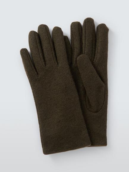 John Lewis Wool Mix Gloves, Green, Green