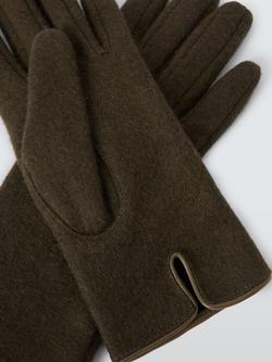 John Lewis Wool Mix Gloves, Green - view 2, Green