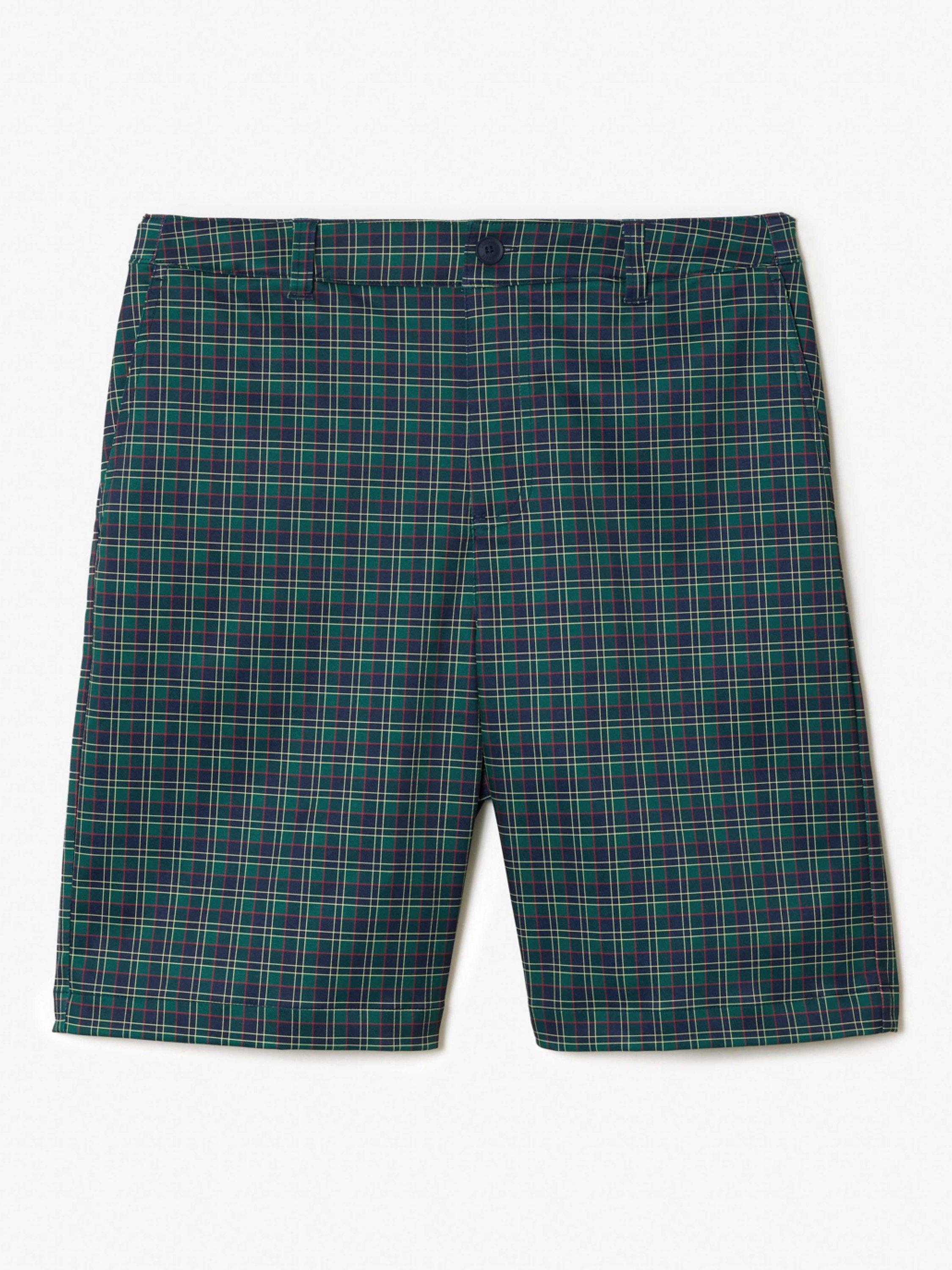 Lacoste Checked Golf Bermuda Shorts, Blue/Multi
