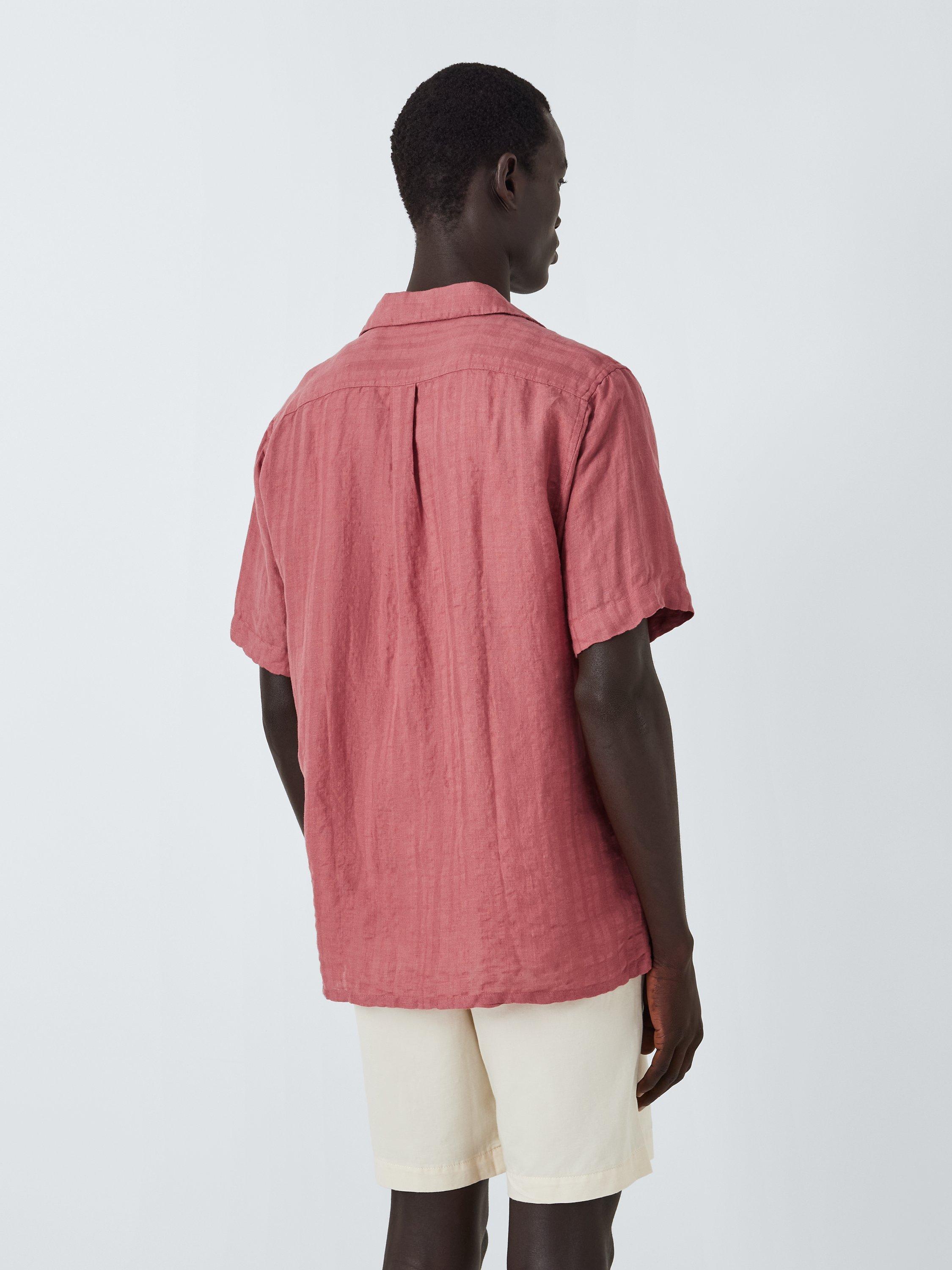 Product image 2 of 6, which shows John Lewis Blistered Texture Revere Collar Shirt, Rose, XL