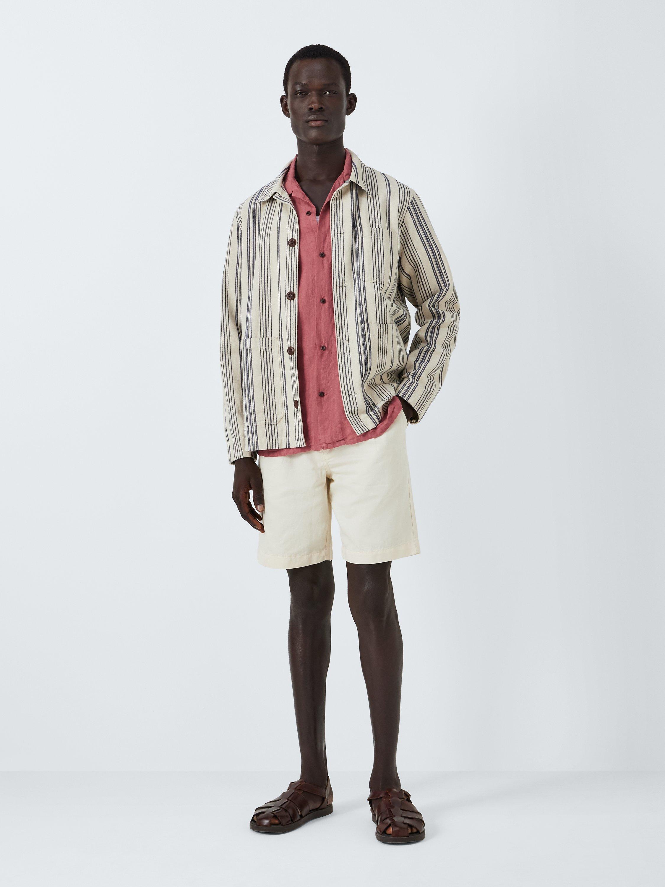 Product image 3 of 6, which shows John Lewis Blistered Texture Revere Collar Shirt, Rose, XL