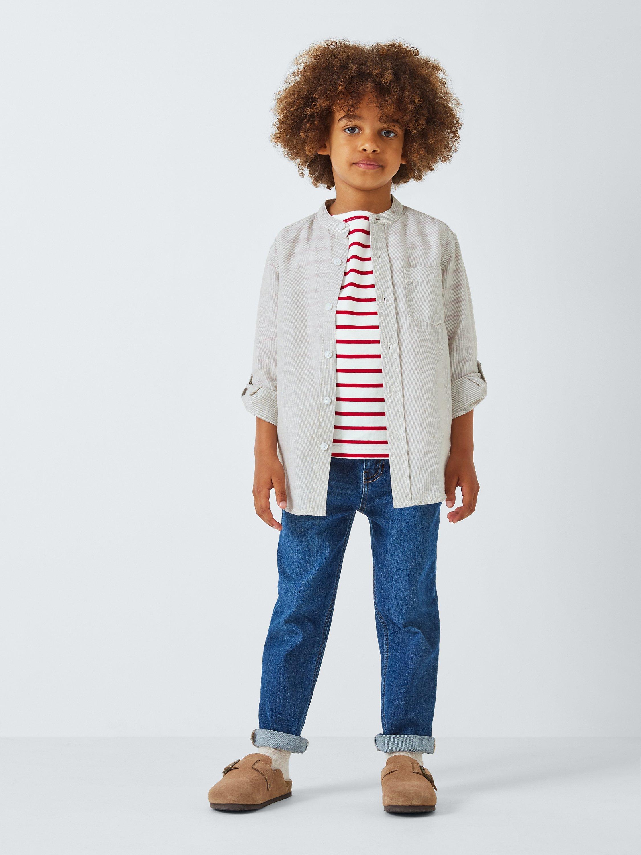 Product image 4 of 10, which shows Armor Lux Kids' Long Sleeve 3/4 Stripe Top, Red/White, 4 years