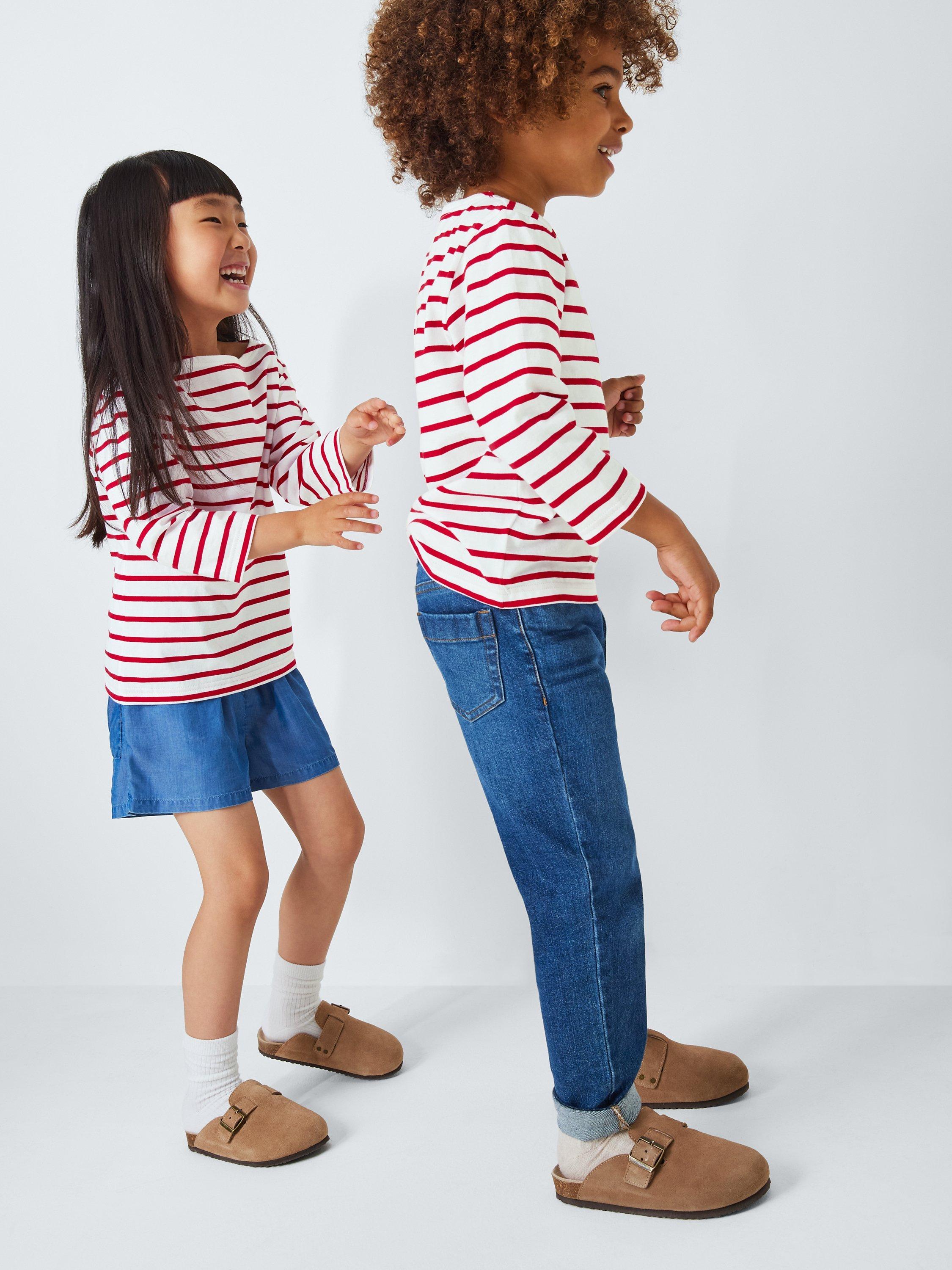 Product image 2 of 10, which shows Armor Lux Kids' Long Sleeve 3/4 Stripe Top, Red/White, 4 years