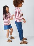 Armor Lux Kids' Long Sleeve 3/4 Stripe Top, Red/White