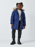 John Lewis Kids' Longline Padded Jacket, Navy Blue