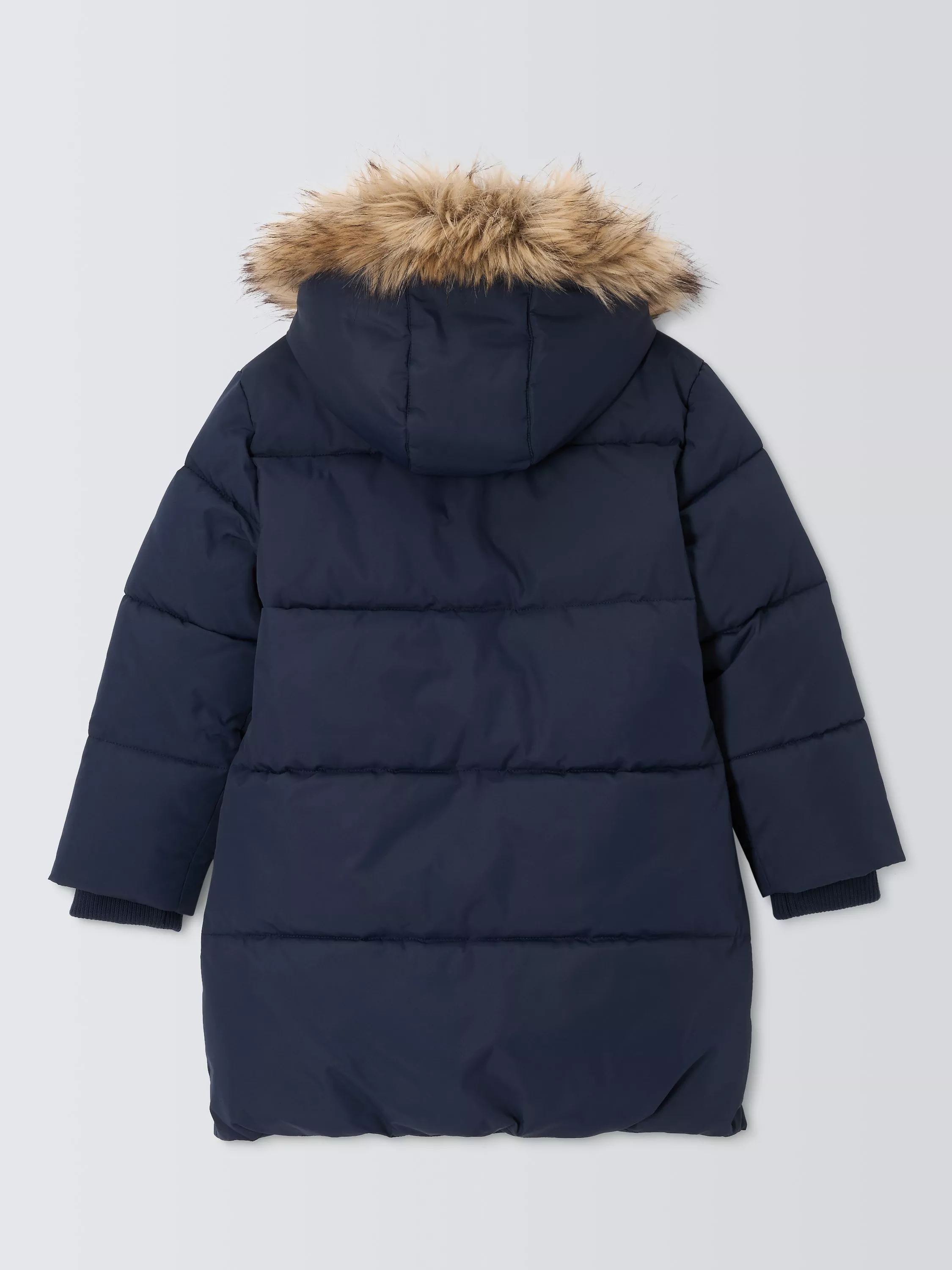 John Lewis Kids Longline Padded Jacket Navy Blue